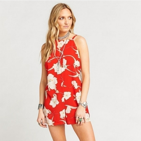 Show Me Your Mumu Red Floral Romper - Picture 2 of 7